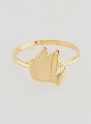 Anillo Paloma de la Paz en Chapa de Oro - Talla 52