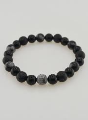 Pulsera de obsidiana, ónix negro y piedra de lava