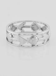 Anillo calado con concha de Santiago y ancla - Talla 62