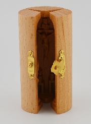 Tríptico de madera maciza - Nuestra Señora de Lourdes y San José