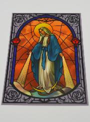 Imán de ventana efecto vitral - Virgen Milagrosa