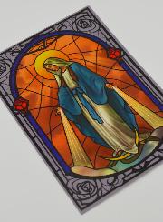 Imán de ventana efecto vitral - Virgen Milagrosa
