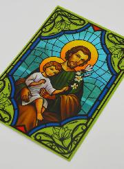 Imán de ventana efecto vitral - San José