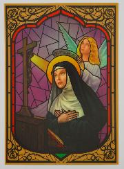 Imán para ventana tipo vitral - Santa Rita