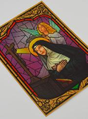 Imán para ventana tipo vitral - Santa Rita