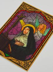 Imán para ventana tipo vitral - Santa Rita