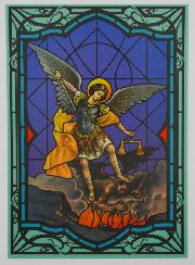 Imán de ventana efecto vitral - San Miguel