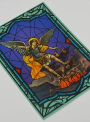 Imán de ventana efecto vitral - San Miguel