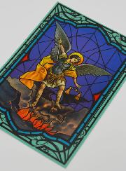 Imán de ventana efecto vitral - San Miguel