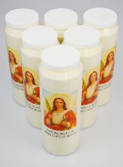 Juego de 6 velas de novena a Santa Ágata