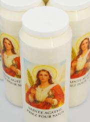 Juego de 6 velas de novena a Santa Ágata