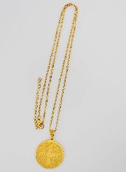 Collar Religioso con Medalla de San Benito - Dorado