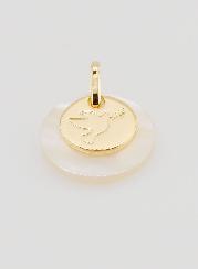 Medalla con ficha chapada en oro y nácar - Espíritu Santo