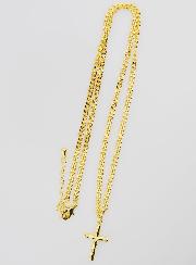 Collar religioso con cruz martillada - Dorado