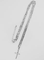 Collar religioso con cruz martillada - Acero inoxidable