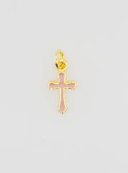 Colgante con dije de cruz de 10 mm - Rosa