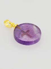 Medalla translúcida con cruz - Morada