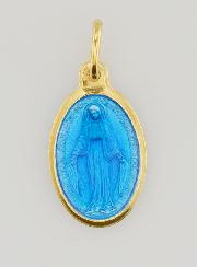 Medalha Milagrosa em Prata Dourada & Esmalte - 17mm