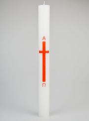 Círio de Procissão Alpha Omega 40cm - Vermelho