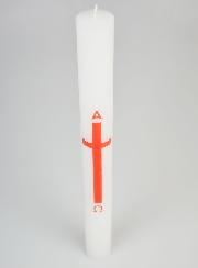 Círio de Procissão Alpha Omega 40cm - Vermelho