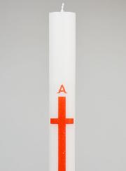 Círio de Procissão Alpha Omega 40cm - Vermelho