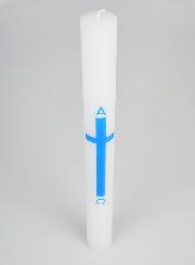 Círio de Procissão Alpha Omega 40cm - Azul