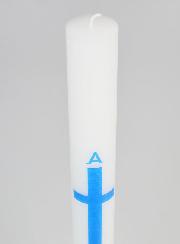 Círio de Procissão Alpha Omega 40cm - Azul