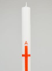 Cirio de procesión Alfa Omega de 34 cm – Rojo