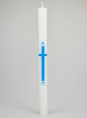 Cirio de procesión Alfa Omega de 34 cm – Azul