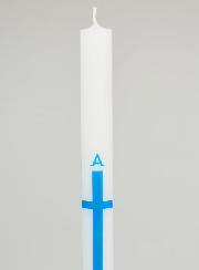 Cirio de procesión Alfa Omega de 34 cm – Azul
