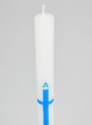 Cirio de procesión Alfa Omega de 34 cm – Azul