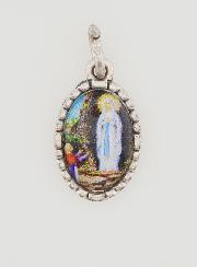 Medalla con borde retorcido de 15 mm - Nuestra Señora de Lourdes
