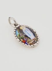 Medalla con borde retorcido de 15 mm - Nuestra Señora de Lourdes