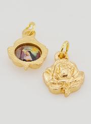 Medalla Rosa de 14 mm Dorada - Santa Rita