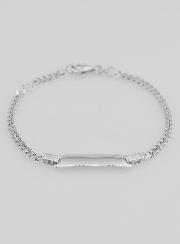 Pulsera Gourmette de bautismo infantil en plata - 16 cm