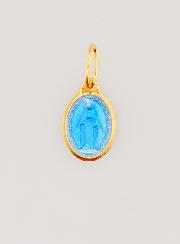 Medalla Milagrosa en plata dorada y esmalte - 10 mm