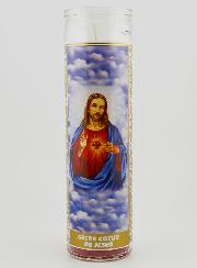 Vela de cristal - Sagrado Corazón de Jesús y Oración