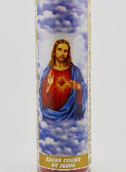 Vela de cristal - Sagrado Corazón de Jesús y Oración