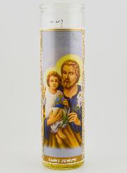 Vela de cristal - San José y Oración