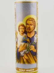 Vela de cristal - San José y Oración