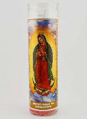 Vela de cristal - Nuestra Señora de Guadalupe y Oración