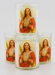 Conjunto de 4 Velas Votivas a Santa Ágata