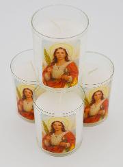 Conjunto de 4 Velas Votivas a Santa Ágata