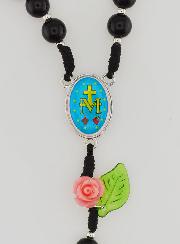 Rosario con Medalla Milagrosa en Cristal Negro