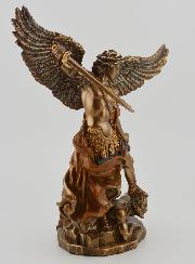 Estatua religiosa de San Miguel Arcángel en bronce - 15 cm