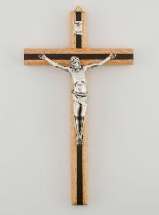 Crucifijo en madera bicolor - 16 cm
