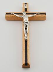 Crucifijo en madera bicolor - 16 cm