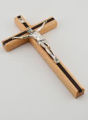 Crucifijo en madera bicolor - 16 cm