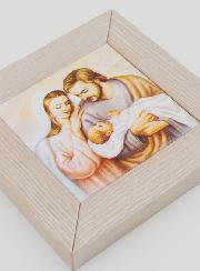 Marco moderno con icono de José y la Sagrada Familia - 11 cm