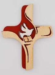 Cruz do Espírito Santo Madeira Bicolor - 16 cm